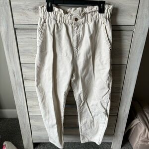 Zara Off White Paperbag Denim